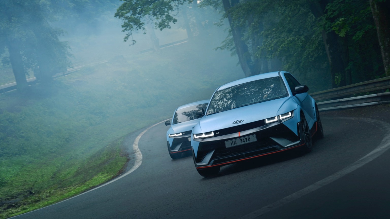two cars on a road