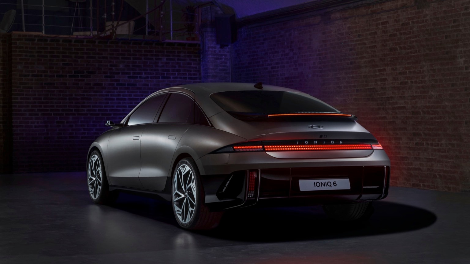 a black car with red lights