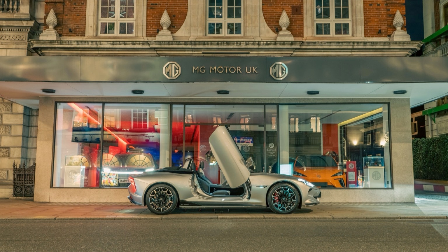 a car parked on the side of a road