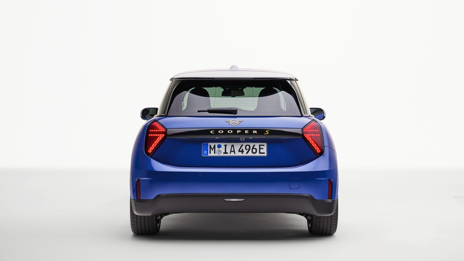 the back of a blue car