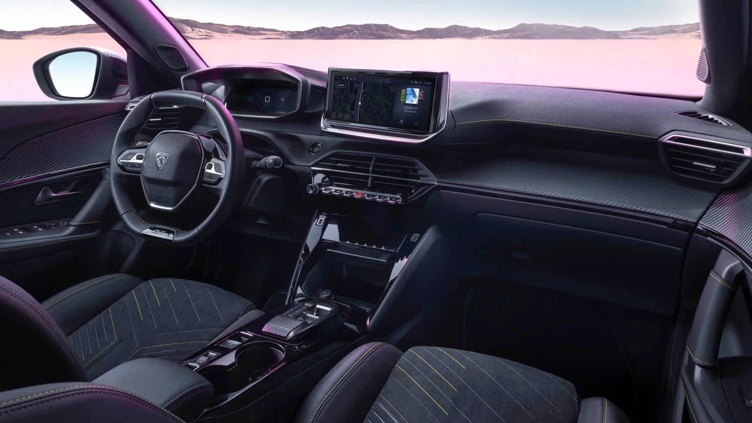 the inside of a car