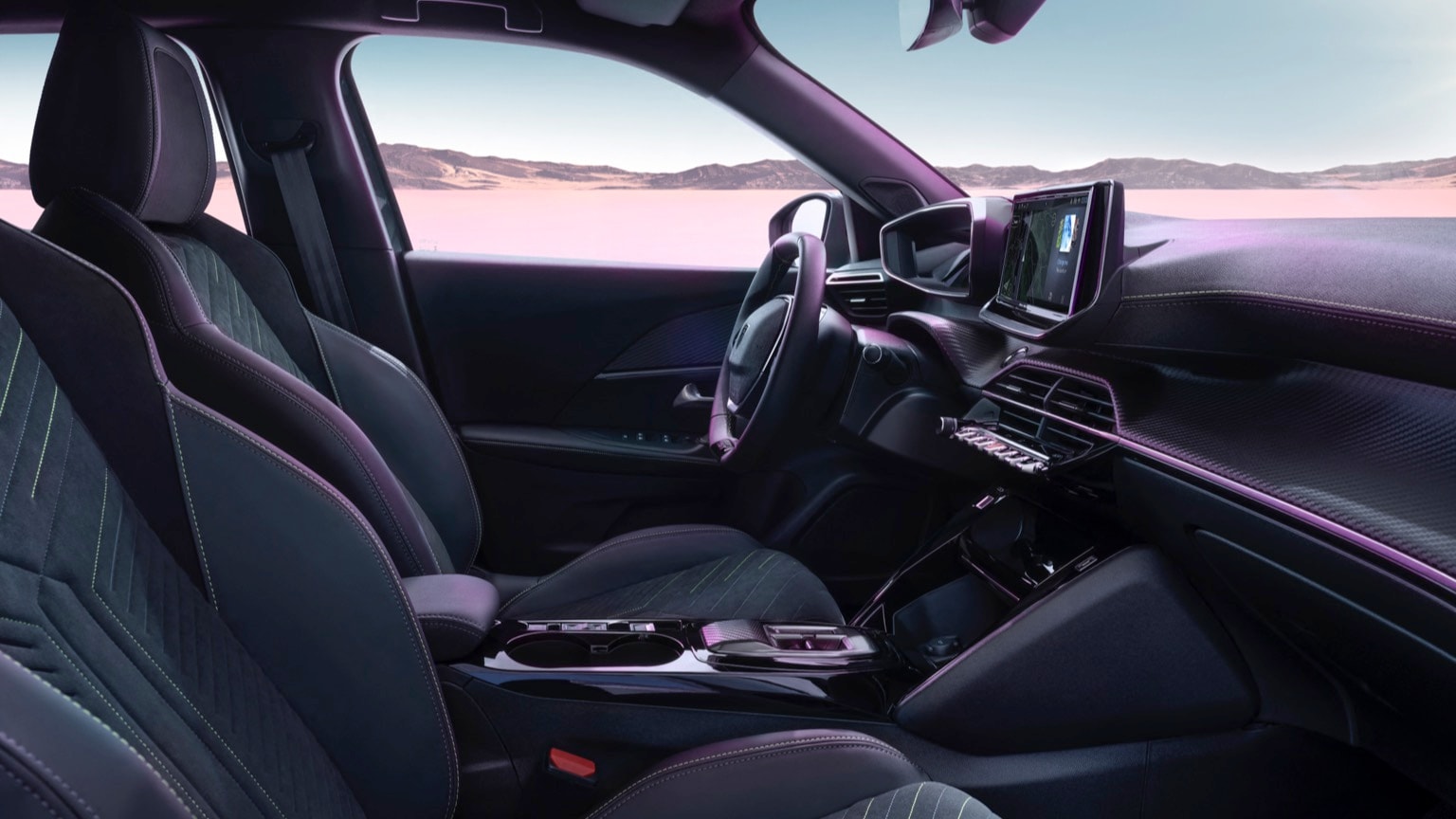 the inside of a car
