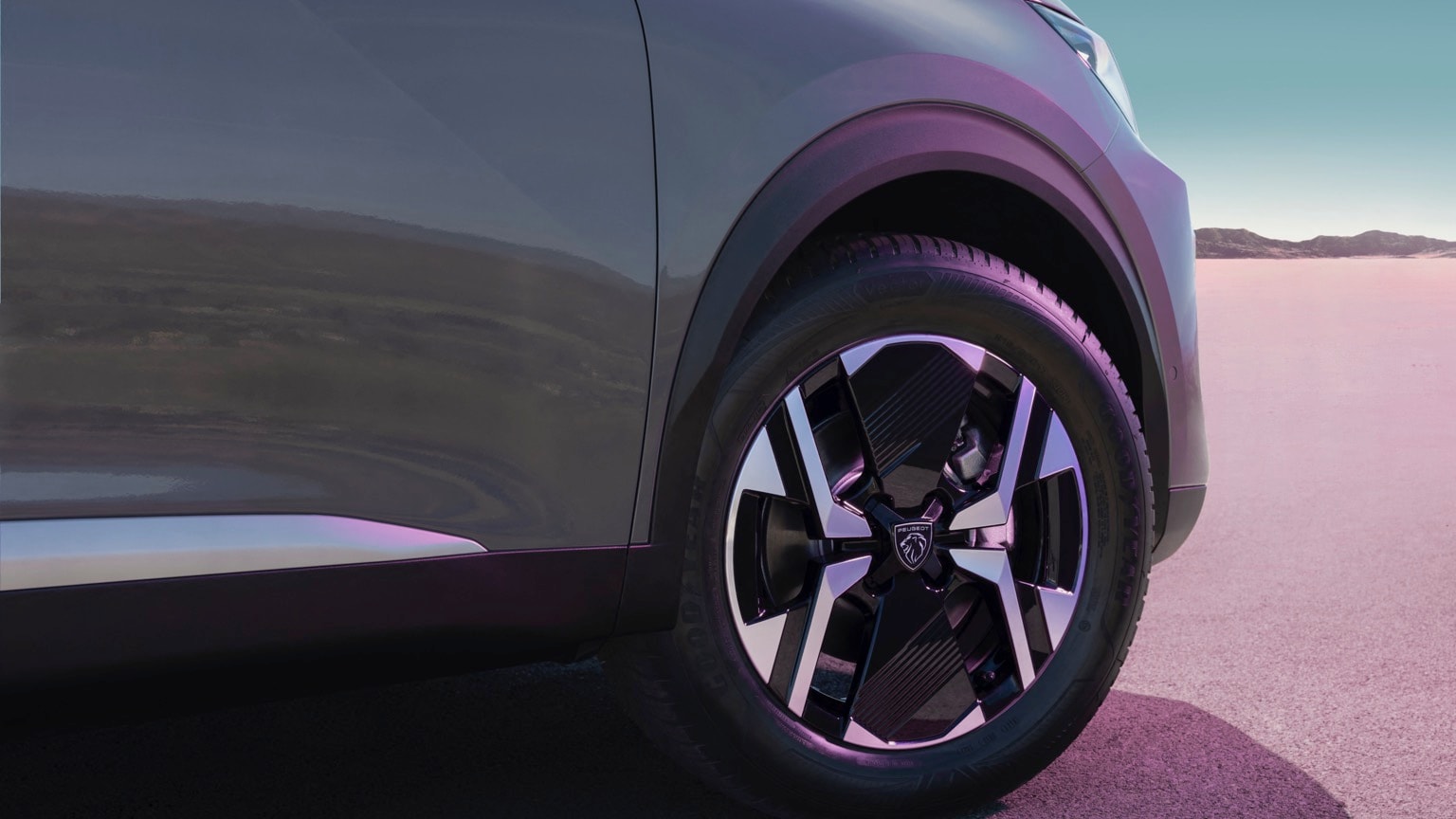 a close up of a car tire