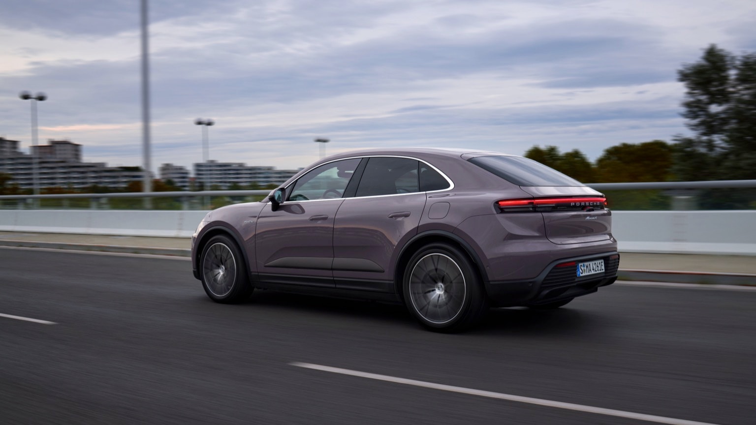 a car driving on a road