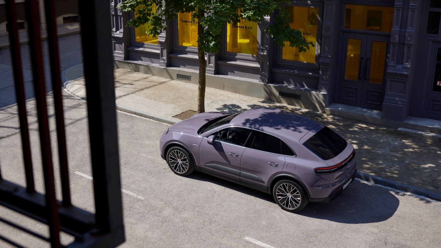 a car parked on the side of a road