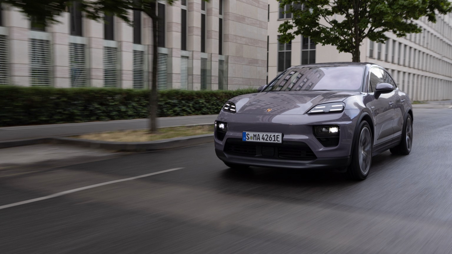 a car driving on the road