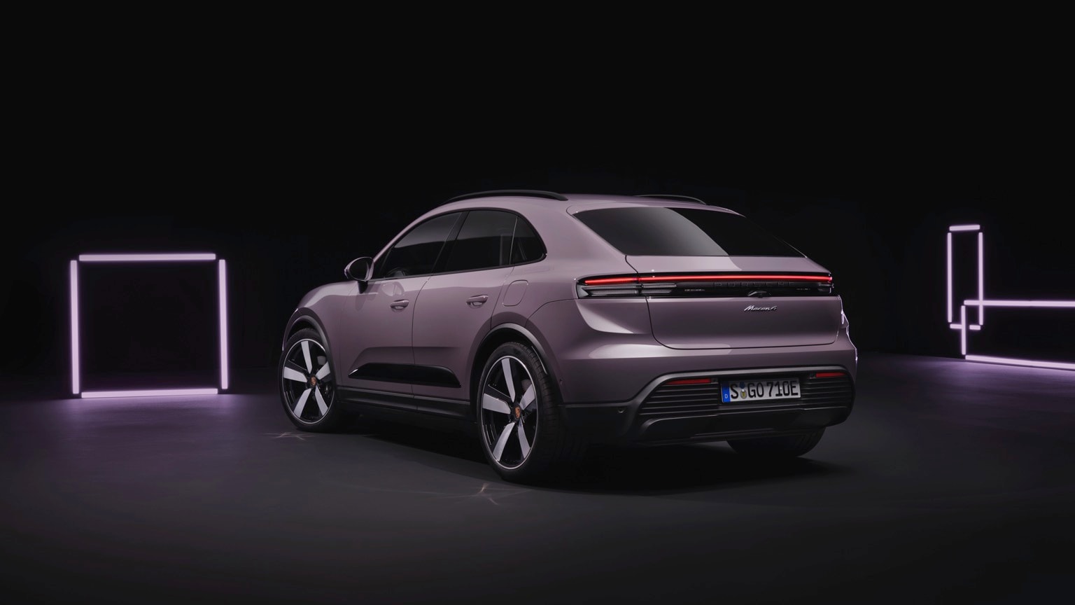 a purple car with black background
