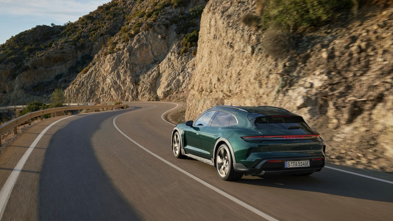 a car driving on a road