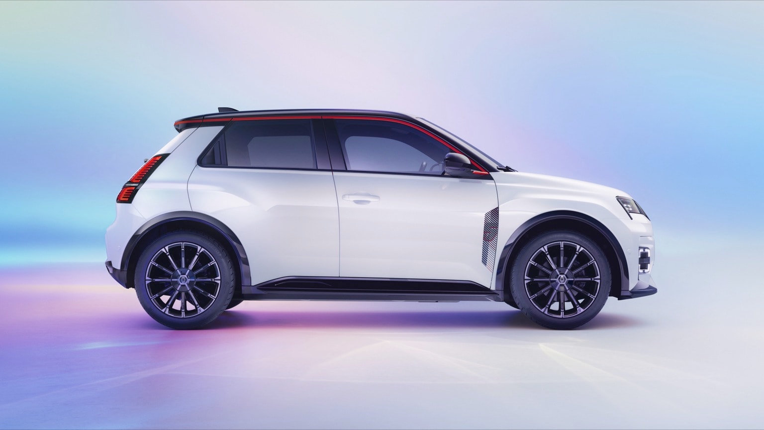 a white car with black trim