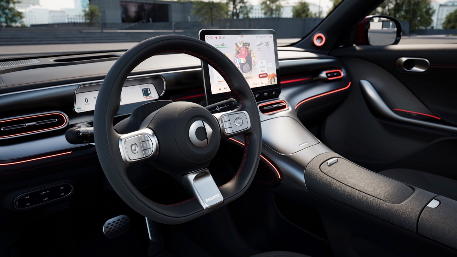 the inside of a car