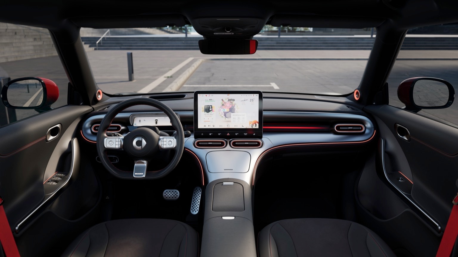 the inside of a car