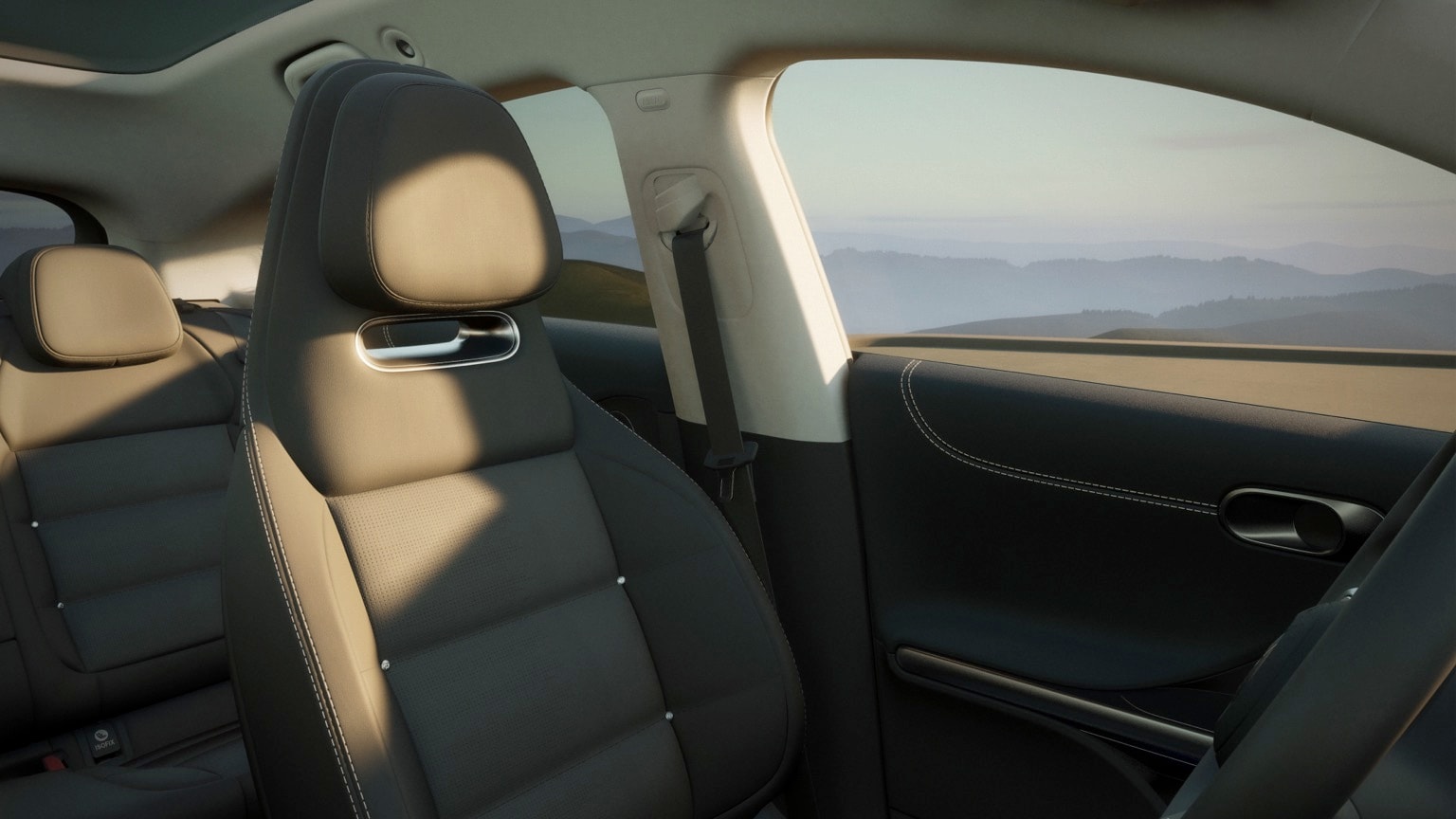 l'intérieur d'une voiture
