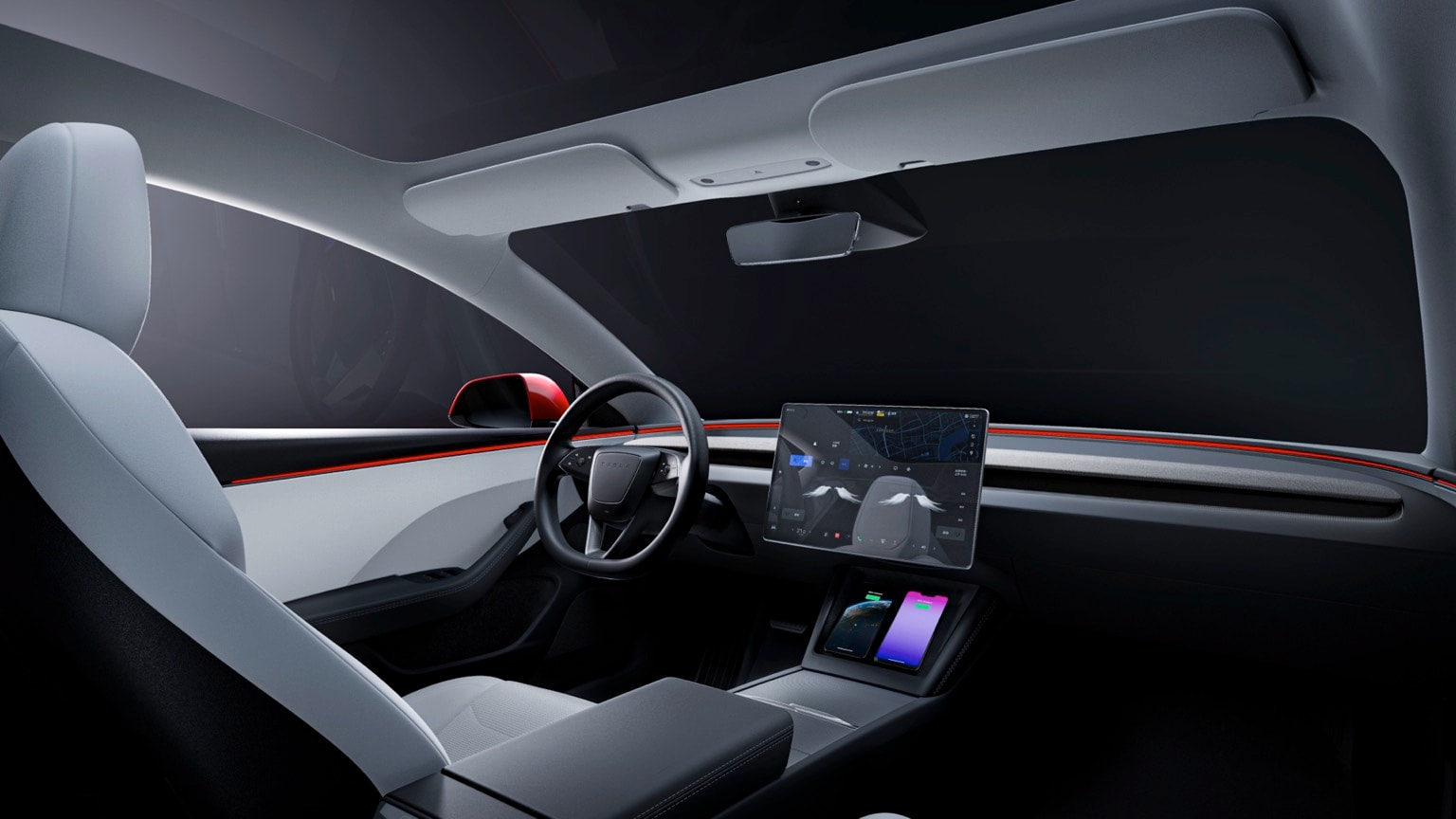 the inside of a car
