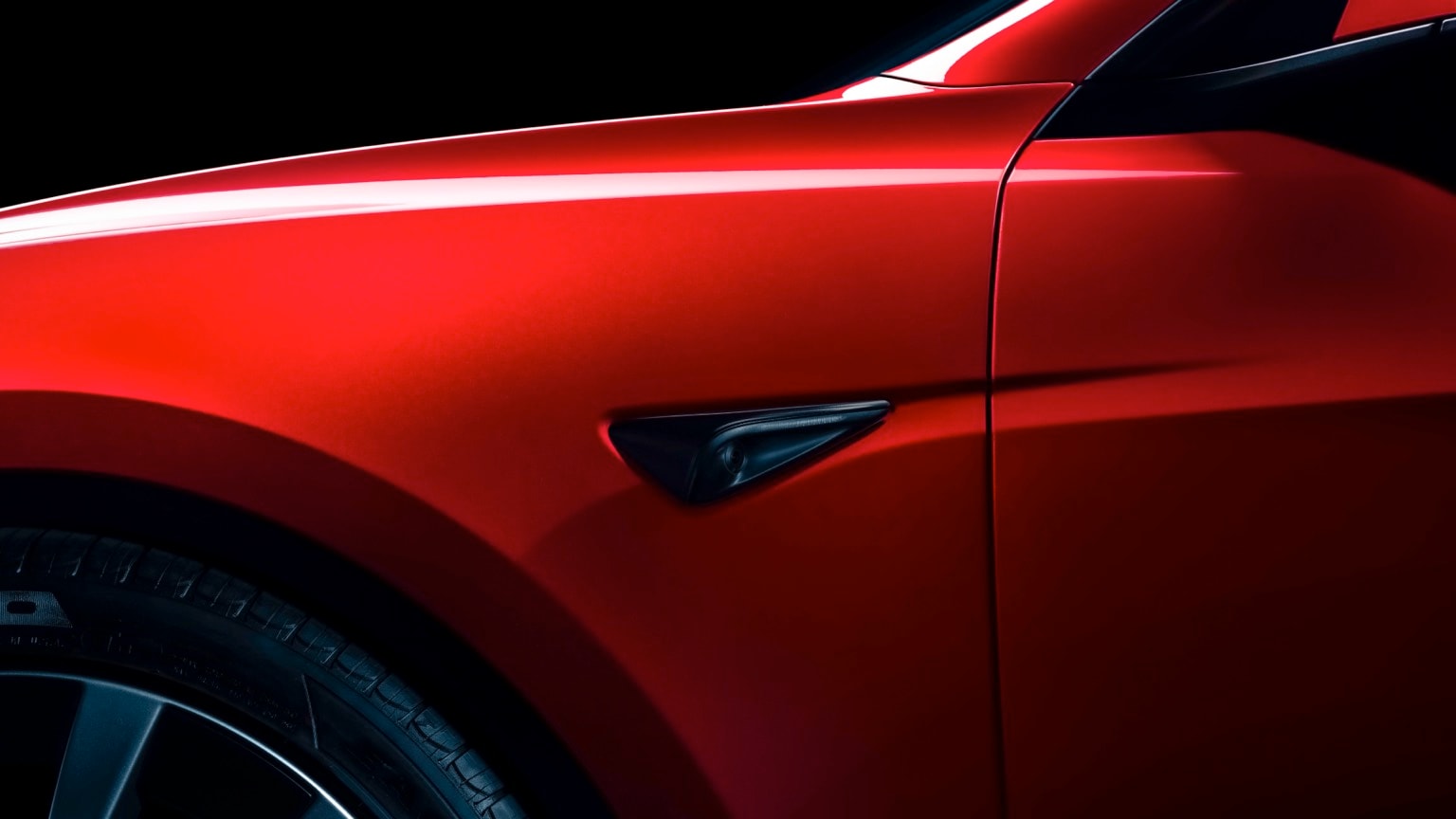 close up of a red car