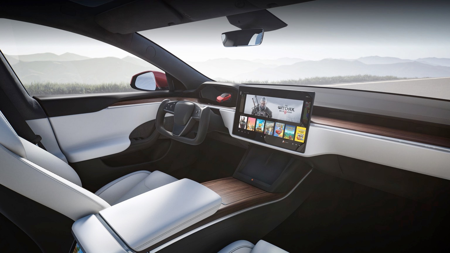 the inside of a car