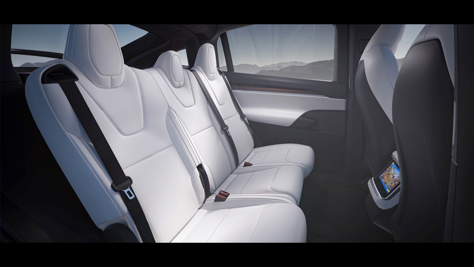 the back seats of a car