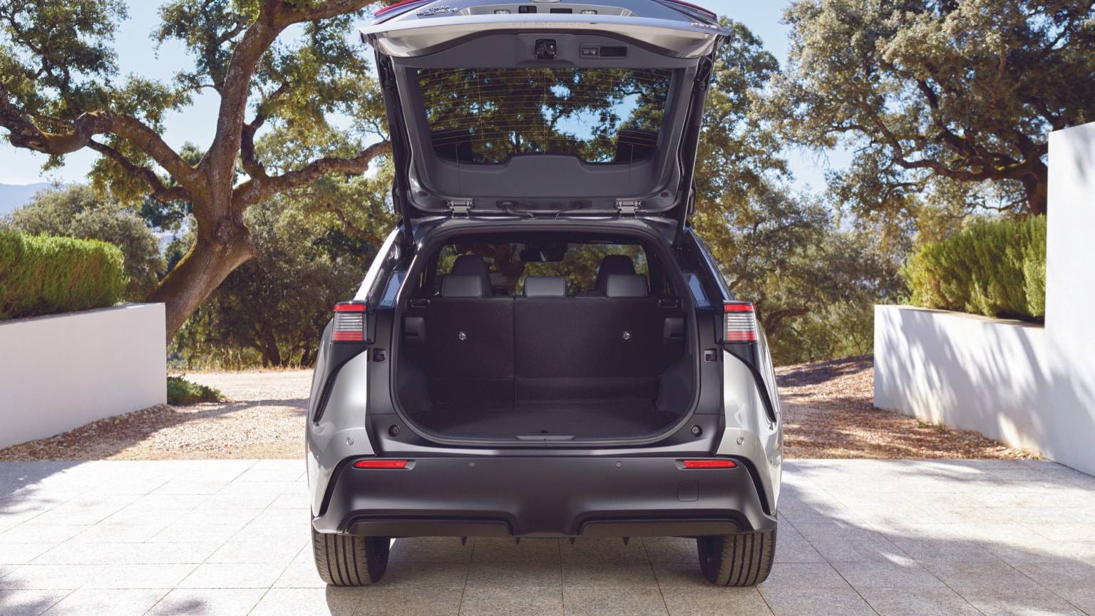 the back of a car with the trunk open