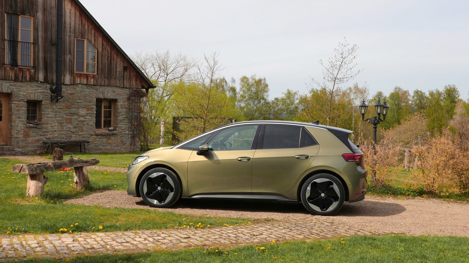 a car parked in a driveway