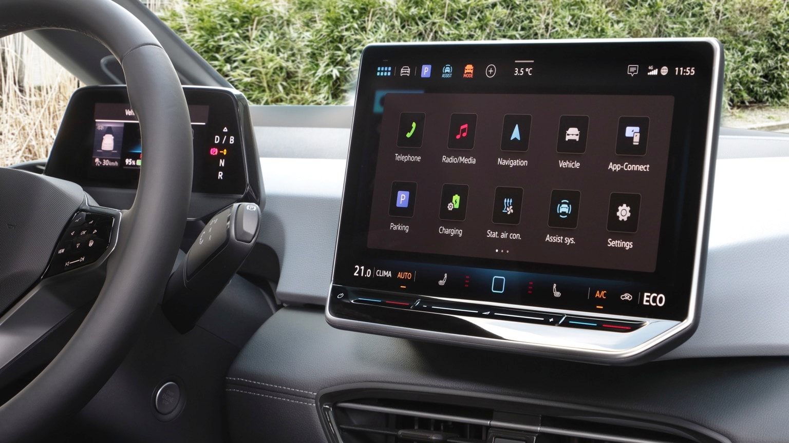a car with a touch screen