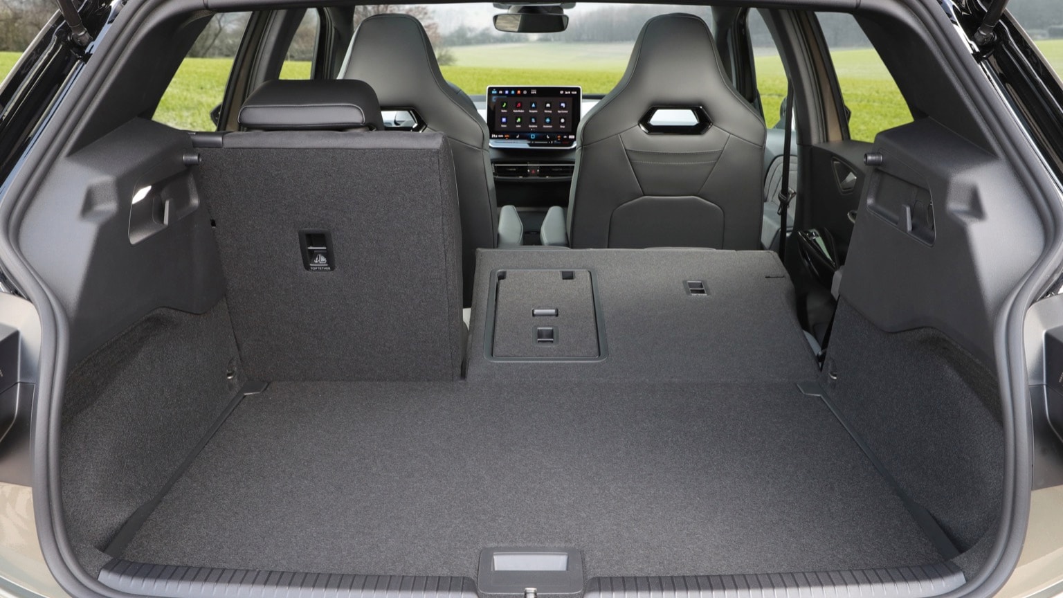 the back seat of a car