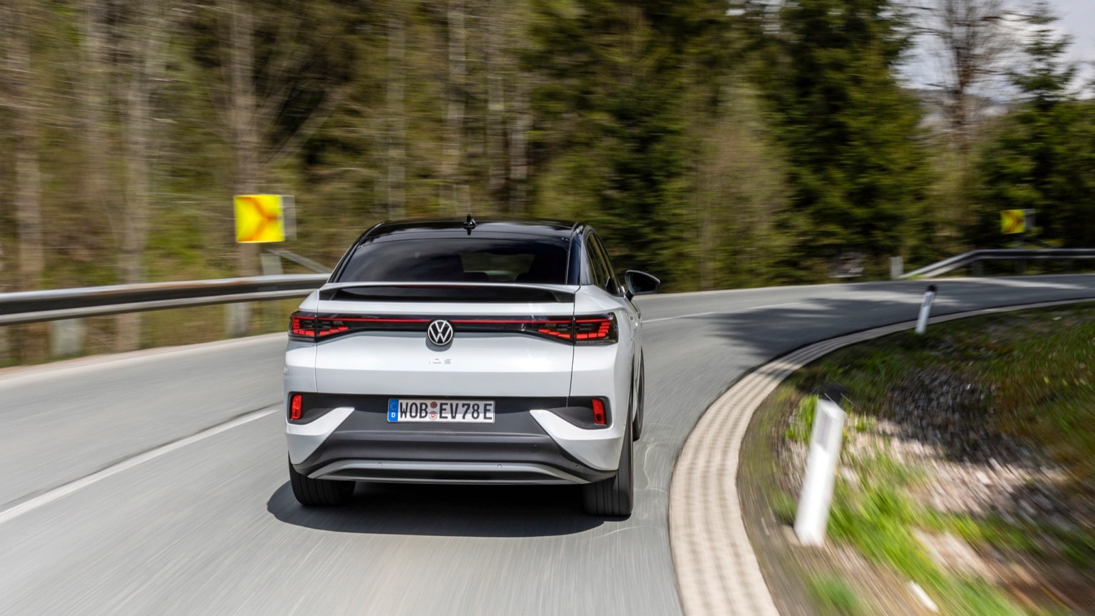 a car driving on a road