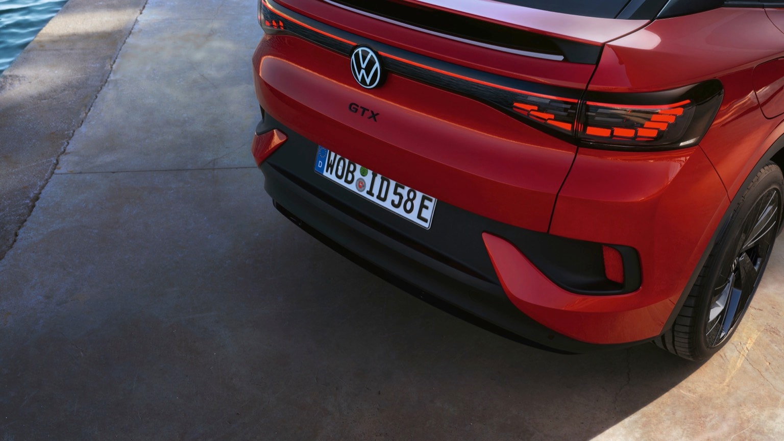 the back of a red car